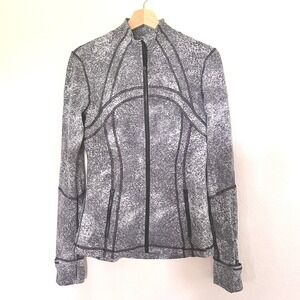 Lululemon Define Jacket Space Dye Black White Full Zip Yoga Athletic Size 10